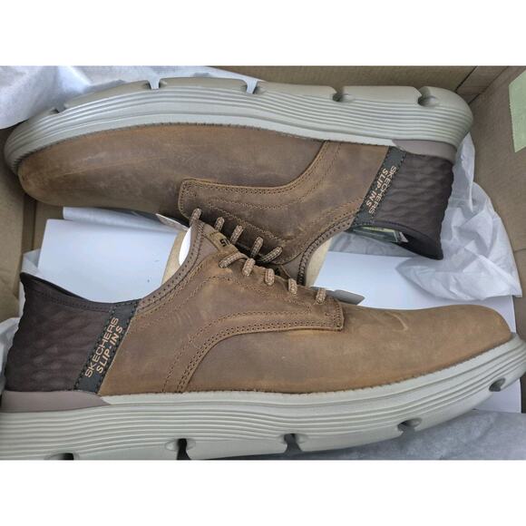 Skechers Men's Slip-Ins Size 13 Dark Brown Garza-Gervin Gogamat Arch Memory Foam - Picture 11 of 12